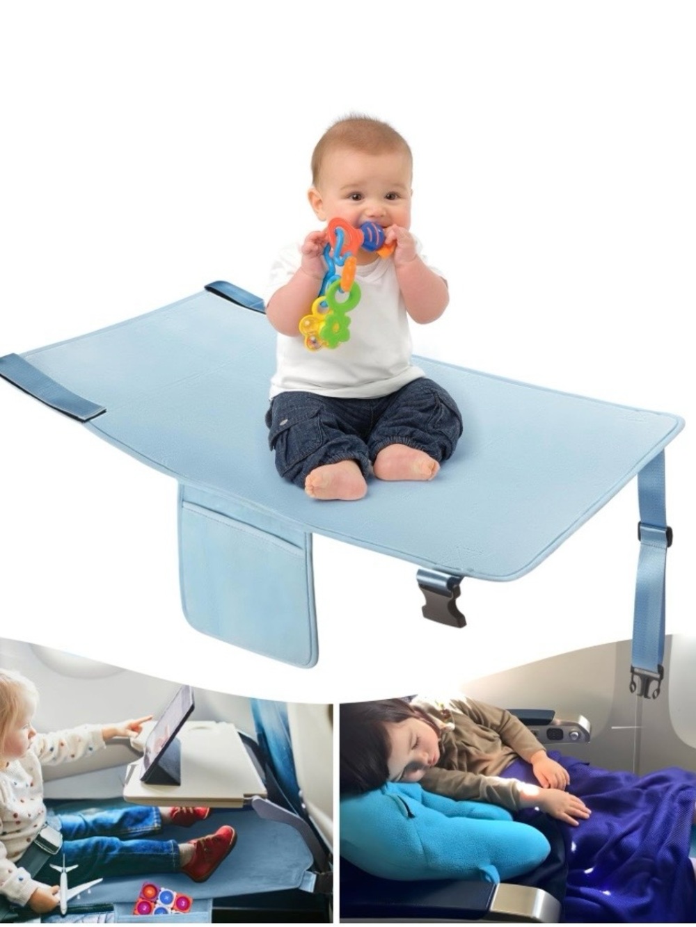 Cozybonder toddler airplane bed in light blue